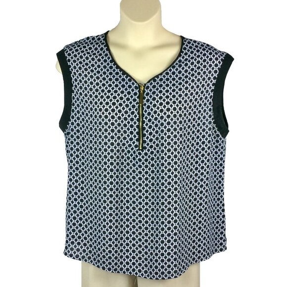 Roz & Ali Black and White Blouse Plus Size 1X - Picture 1 of 5